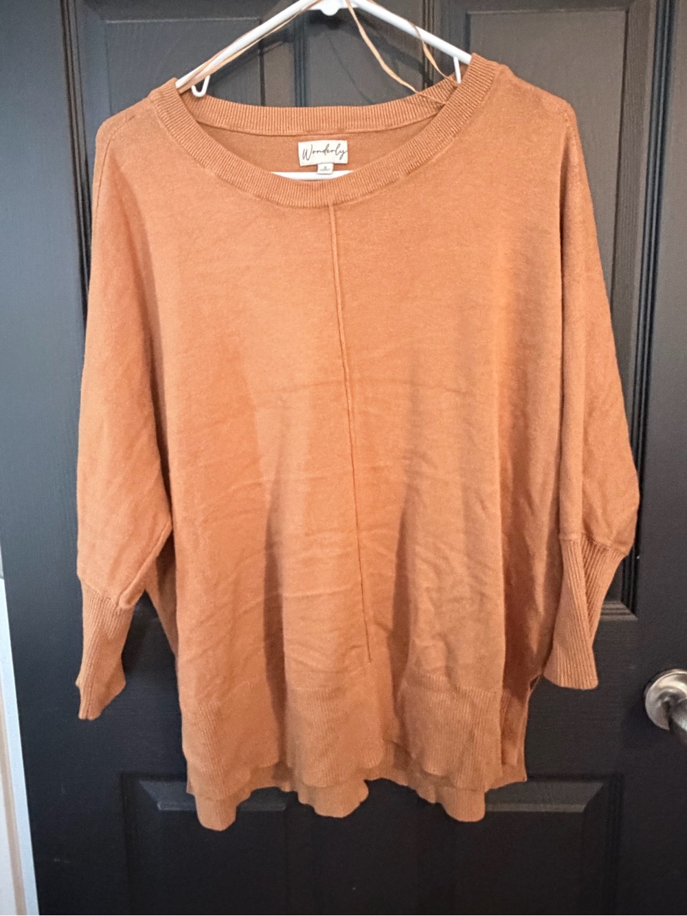 Waverly Lightweight Scoop Neck Sweater - Camel Brown